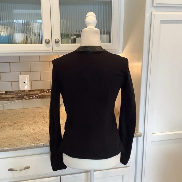 The Jackie Leathers Black Jacket with Knit Sleeves - Picture 5 of 12